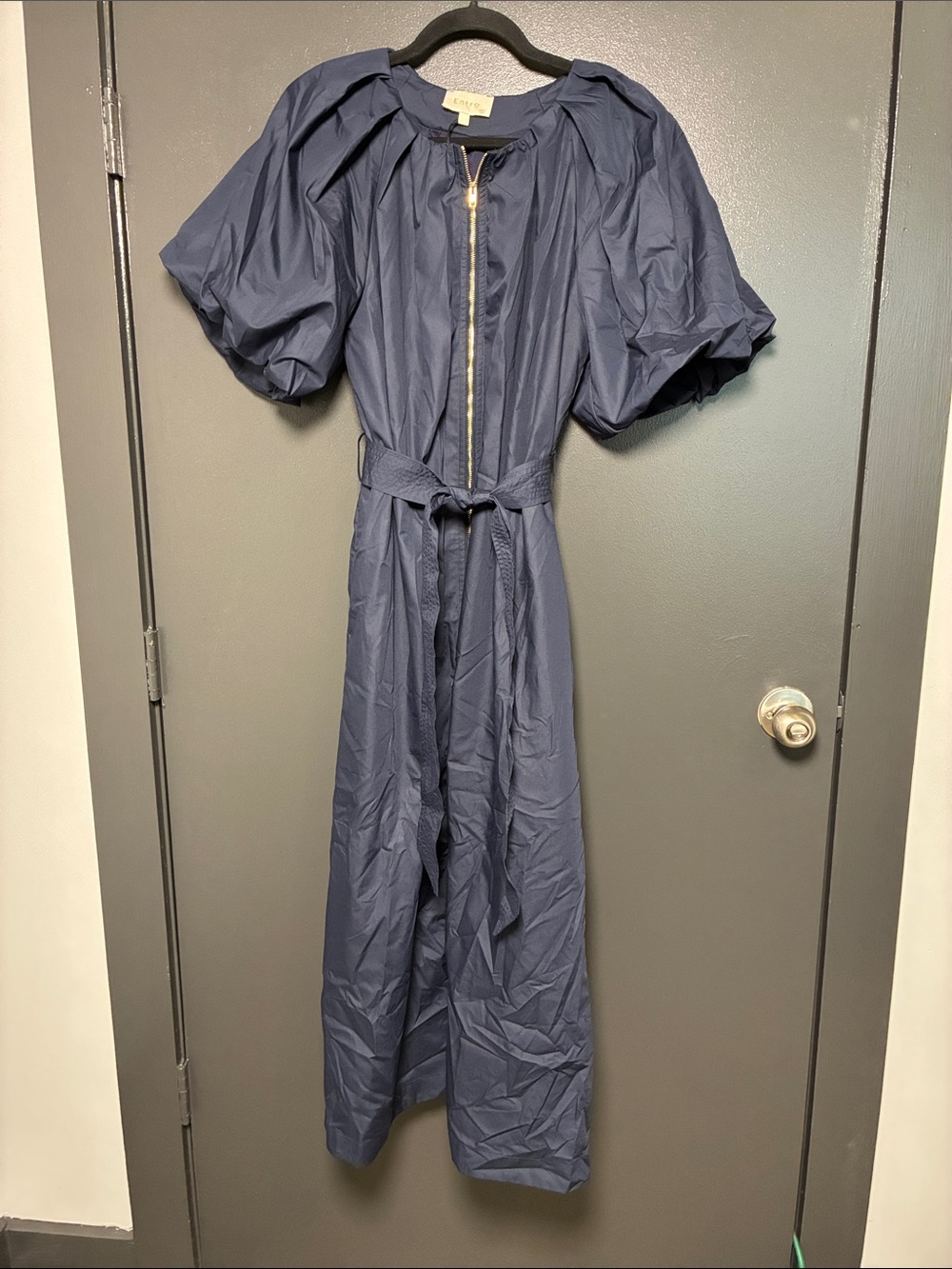 NWT Entro Brynlee Navy Blue Dress MIDI Sz S